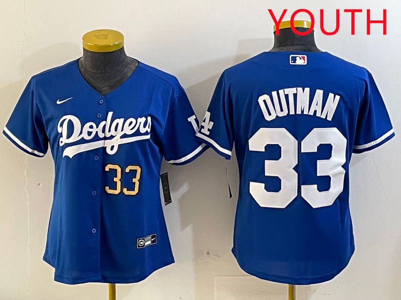 Youth Los Angeles Dodgers #33 Outman Blue Game 2025 Nike MLB Jersey style 9